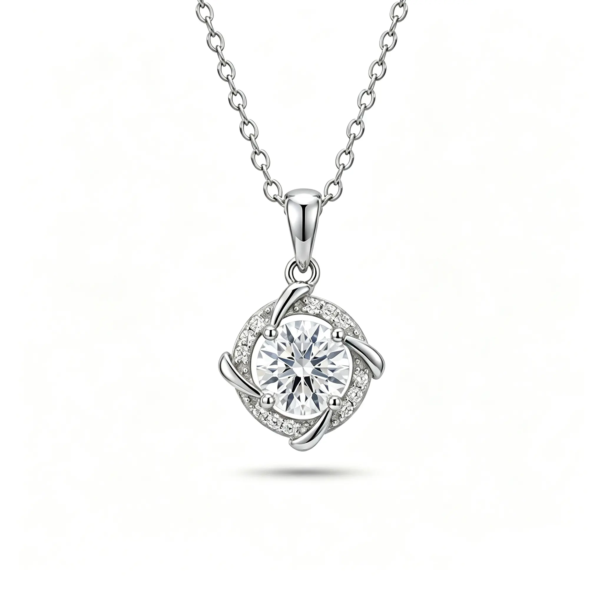 LUCIVIRE153 LUCIVIRE 1CT Windmill Moissanite Pendant Necklace in 925 Sterling Silver - Image 1
